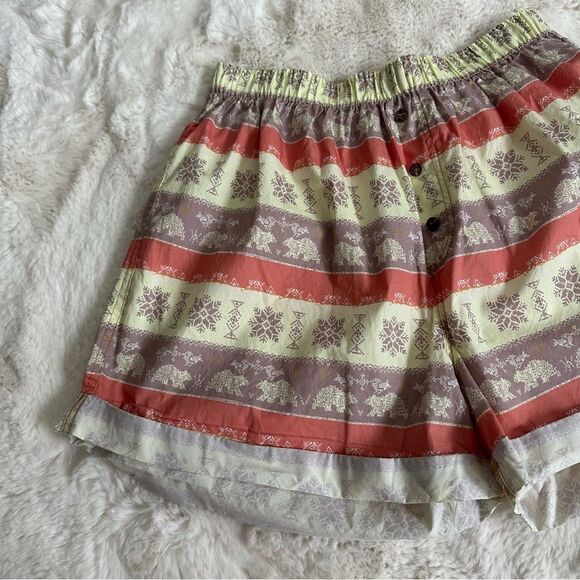 NWT free people intimates yellow and orange patterned long cuffed shorts - Picture 3 of 8